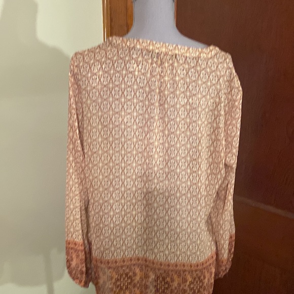 🌹NWOT Rose and olive Sheer brown, tan And Rust top size L🌹 - Picture 6 of 7